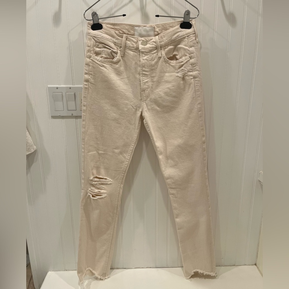 MOTHER Cream Denim Pants